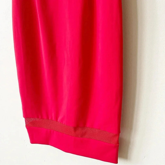 Jay Godfrey Mesh Panel Red Dress Knee Length Womens Size 2 - Picture 5 of 13